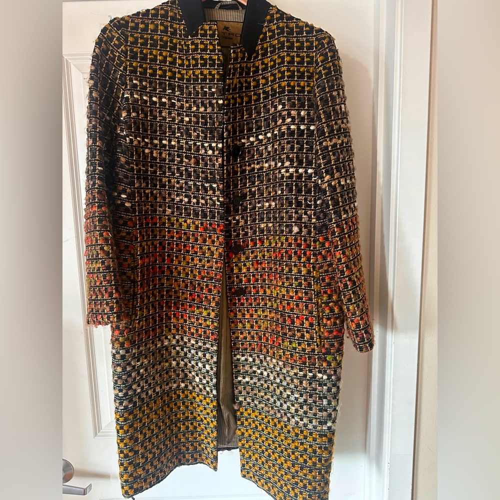 Etro wool tweed coat
